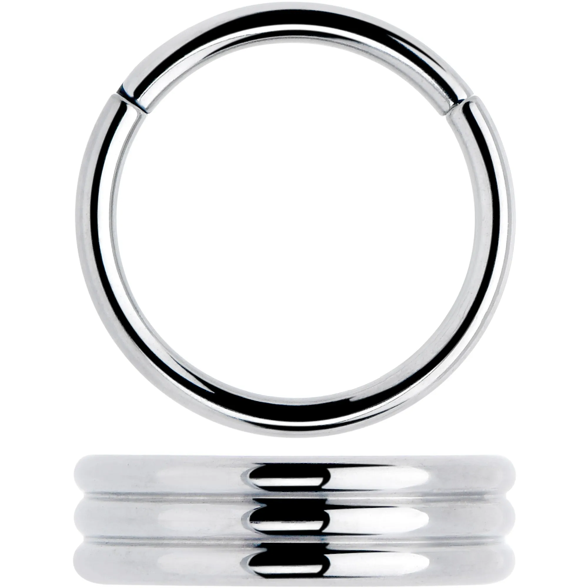 16 Gauge 3/8 Implant Grade Titanium Triple Stacked Hinged Segment Ring