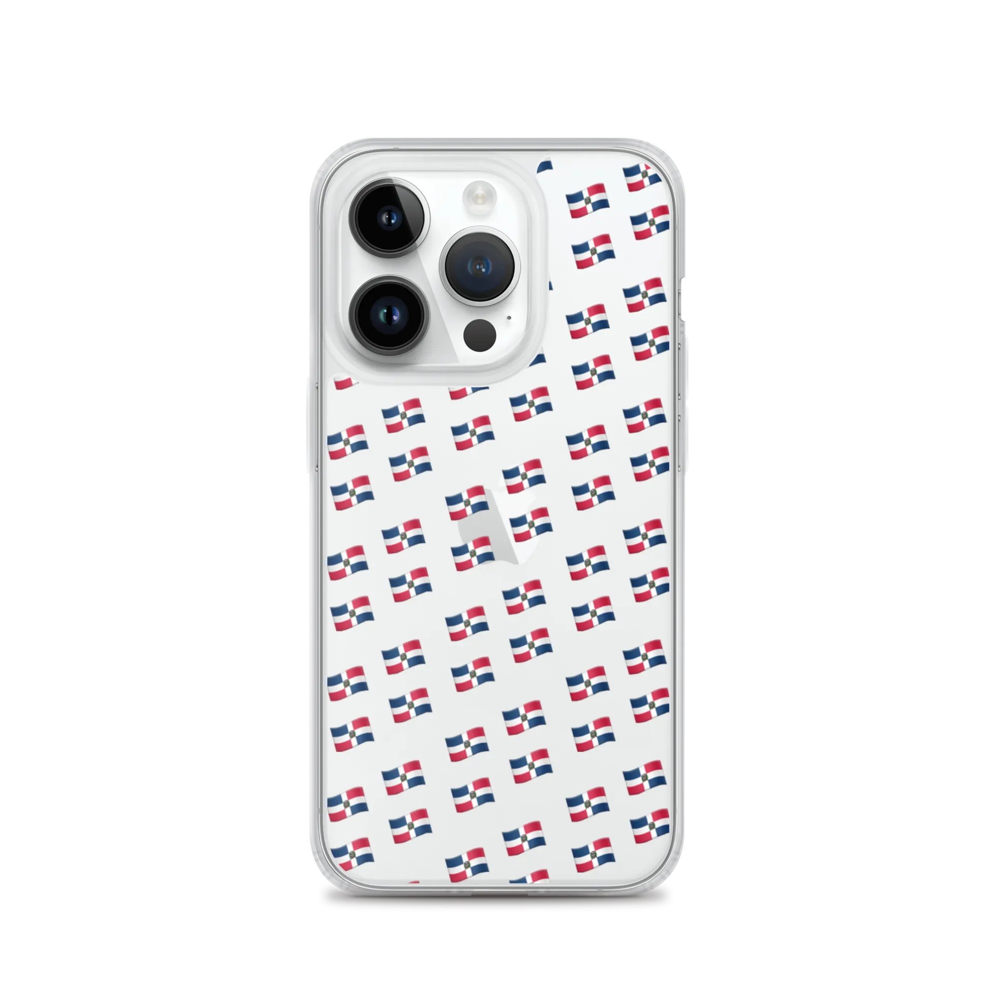 All-Over Emoji República Dominicana Flag iPhone Case (Transparent)
