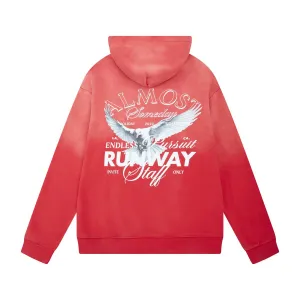 ALMOST SOMEDAY RUNWAY ZIPUP HOODIE (Sun Fade Red)