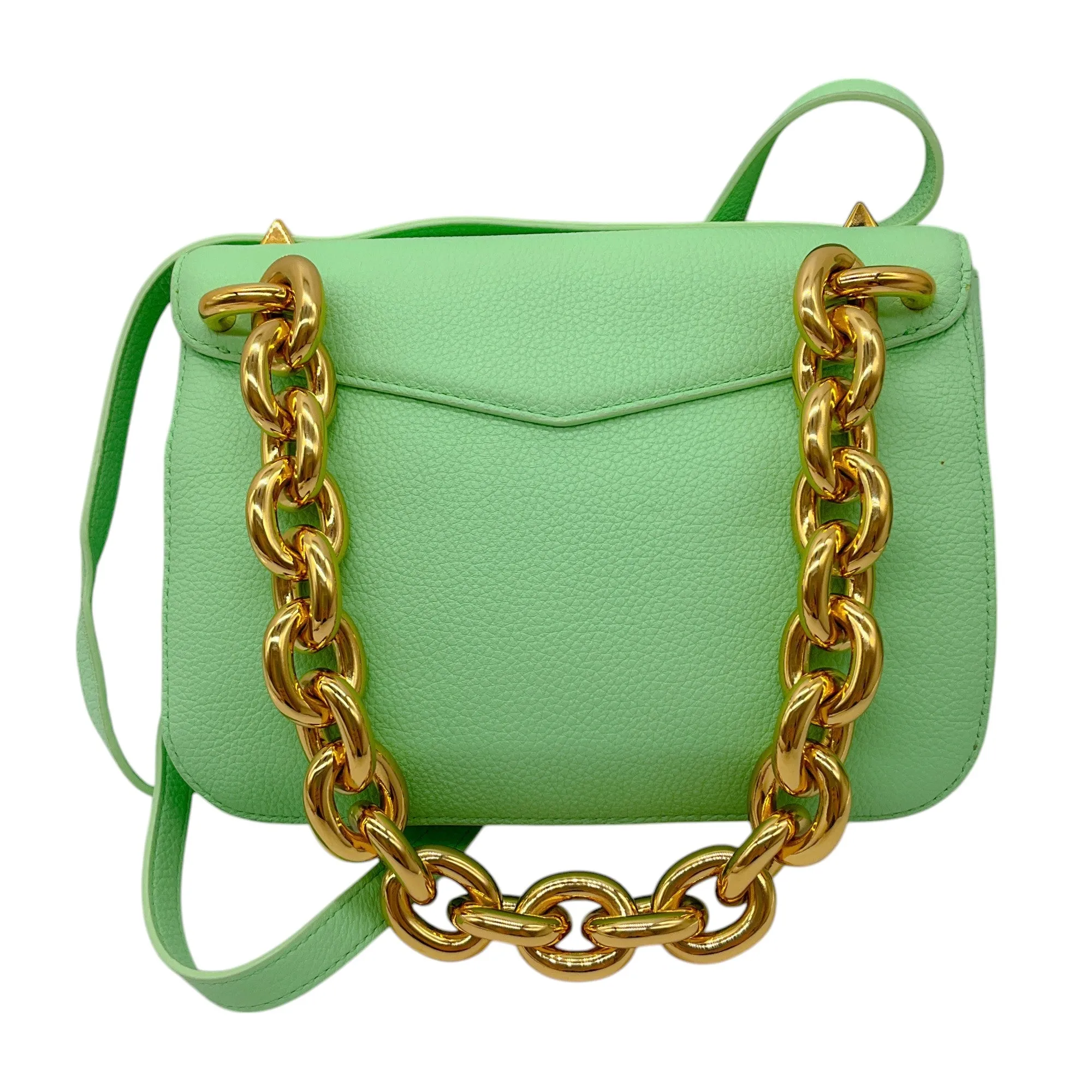 Bottega Veneta Wasabi Calfskin Mount Envelope Bag