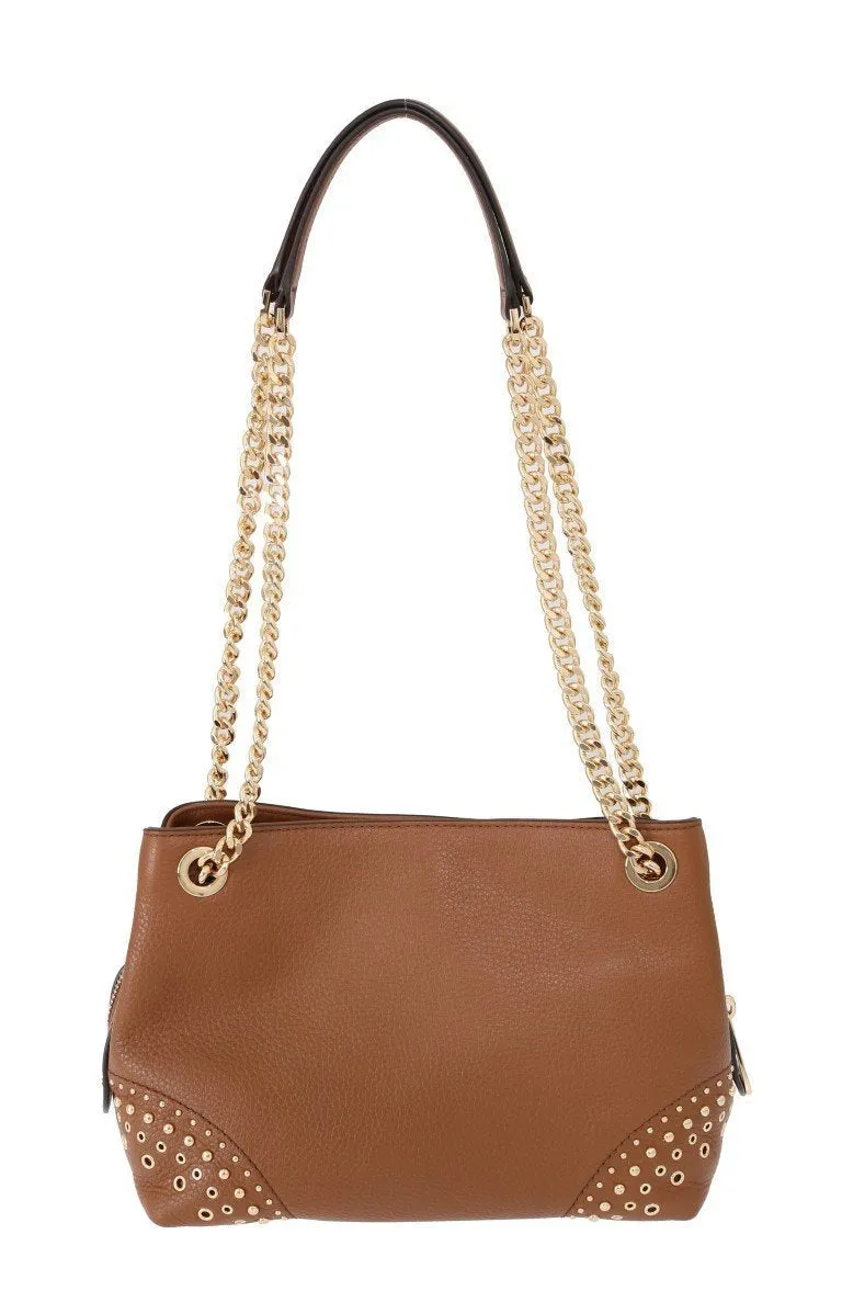 Brown Jet Set Leather Shoulder Bag