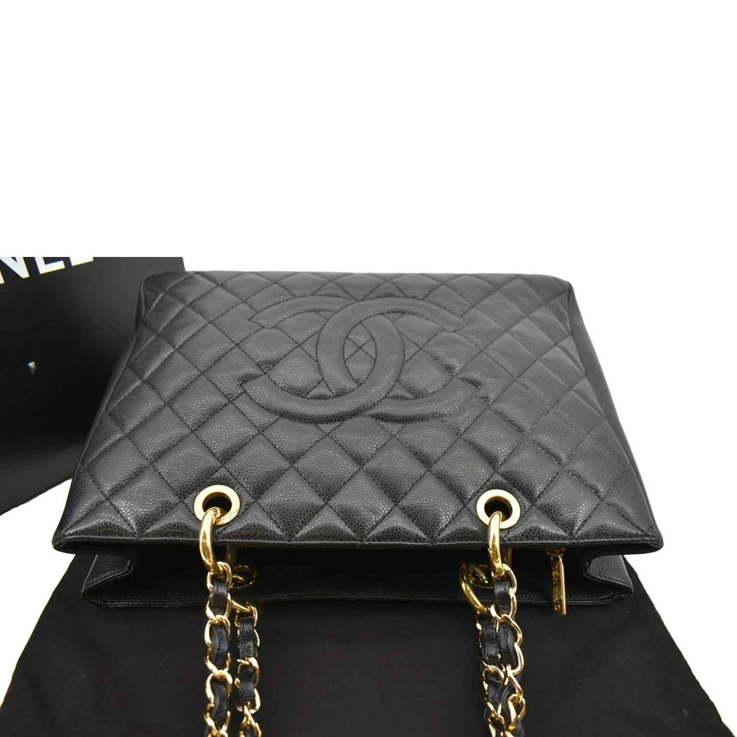 CHANEL Grand Shopping Caviar Leather GST Tote Bag Black - Sold
