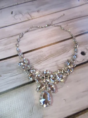 Clear Crystal Statement Necklace