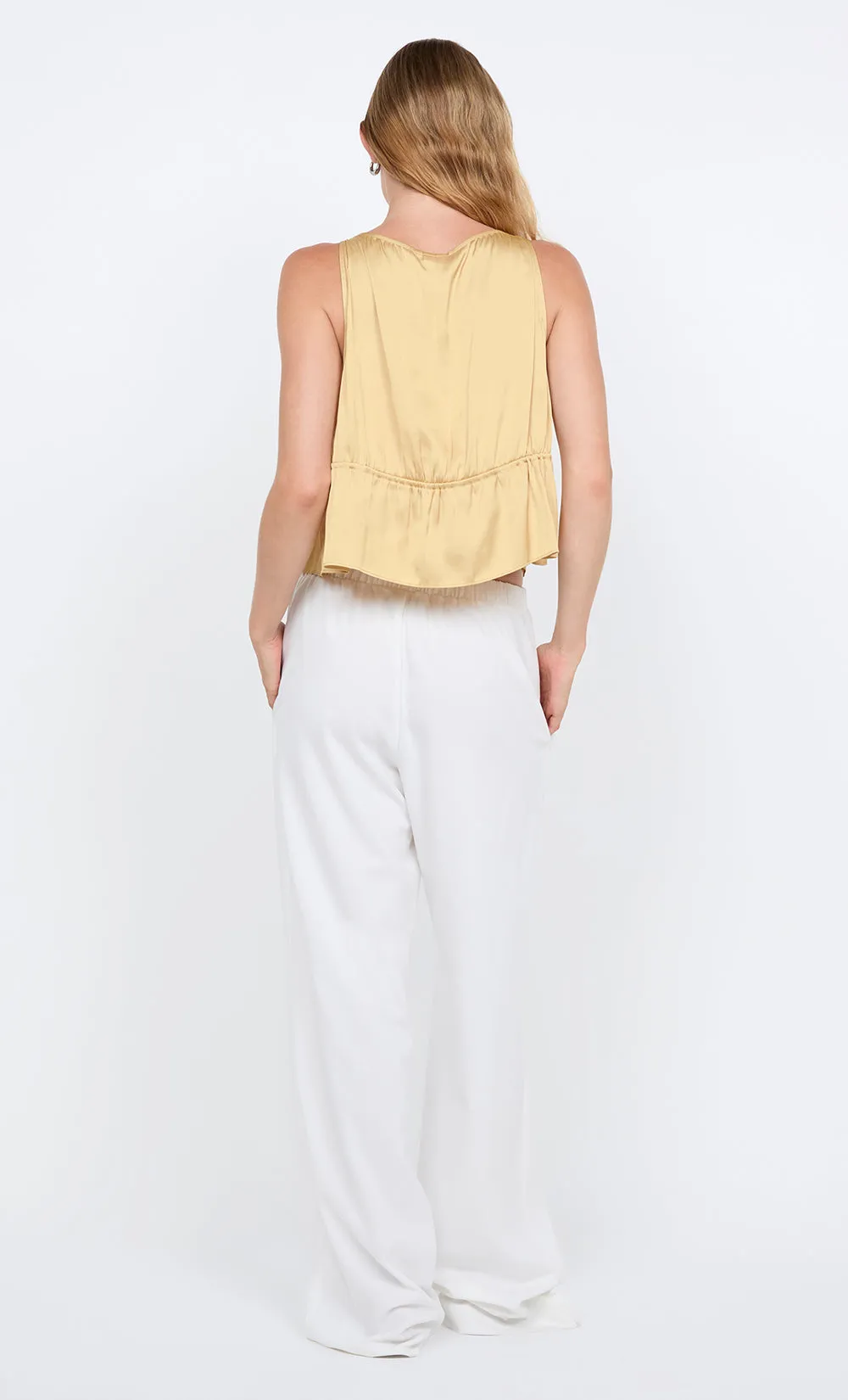 DELPHI GATHERED TOP - STRAW
