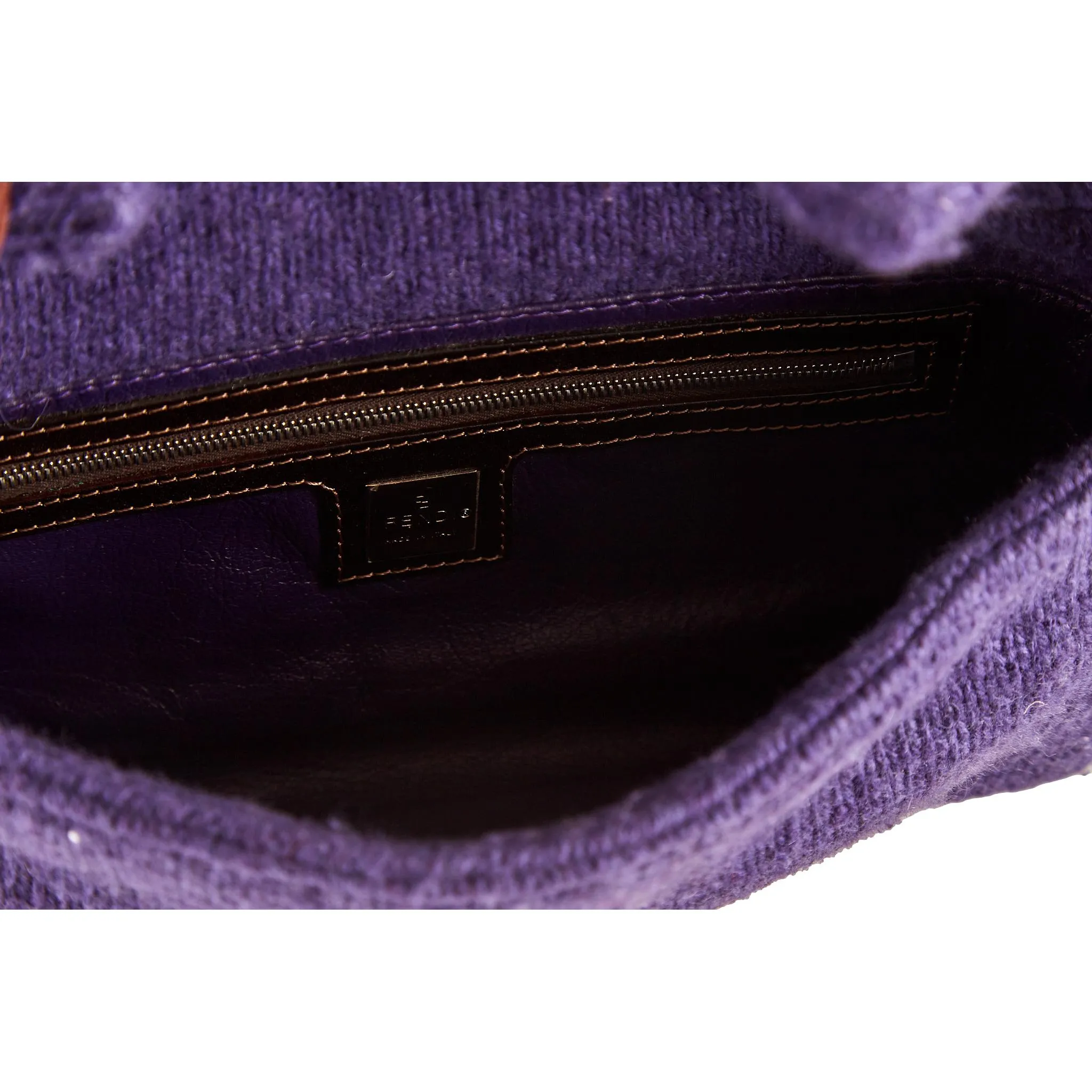 Fendi Purple Knit Baguette