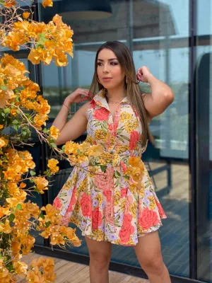 Floral Print Ruffled Dress