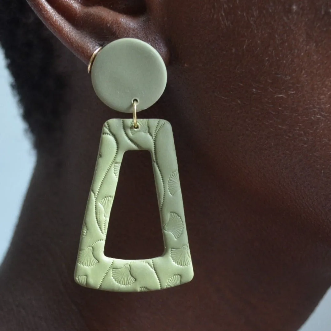 Ginkgo Leaf Statement Earrings
