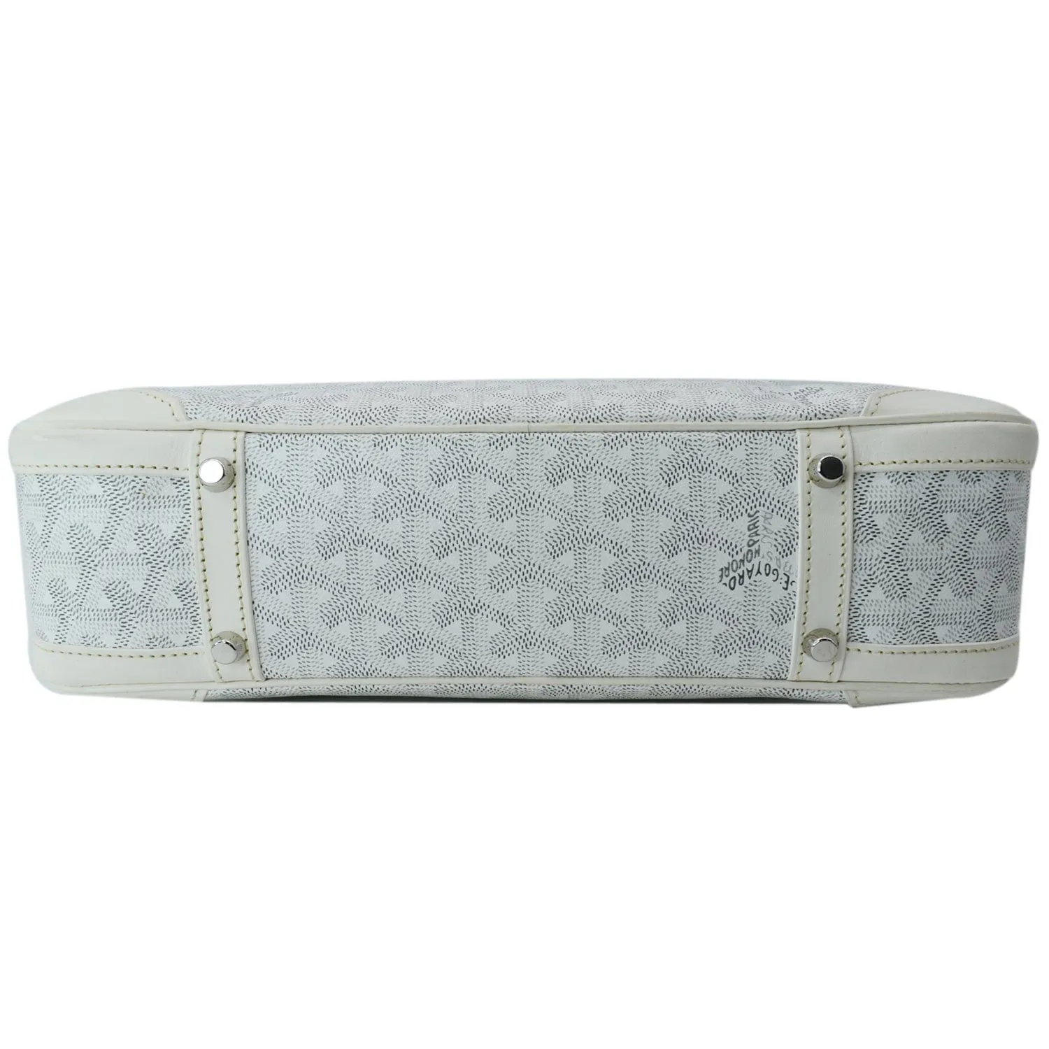 GOYARD Saint Martin Chevron Print Coated Canvas Shoulder Bag White