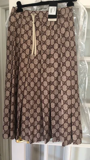 Gucci Interlocking GG Supreme Pleated Skirt