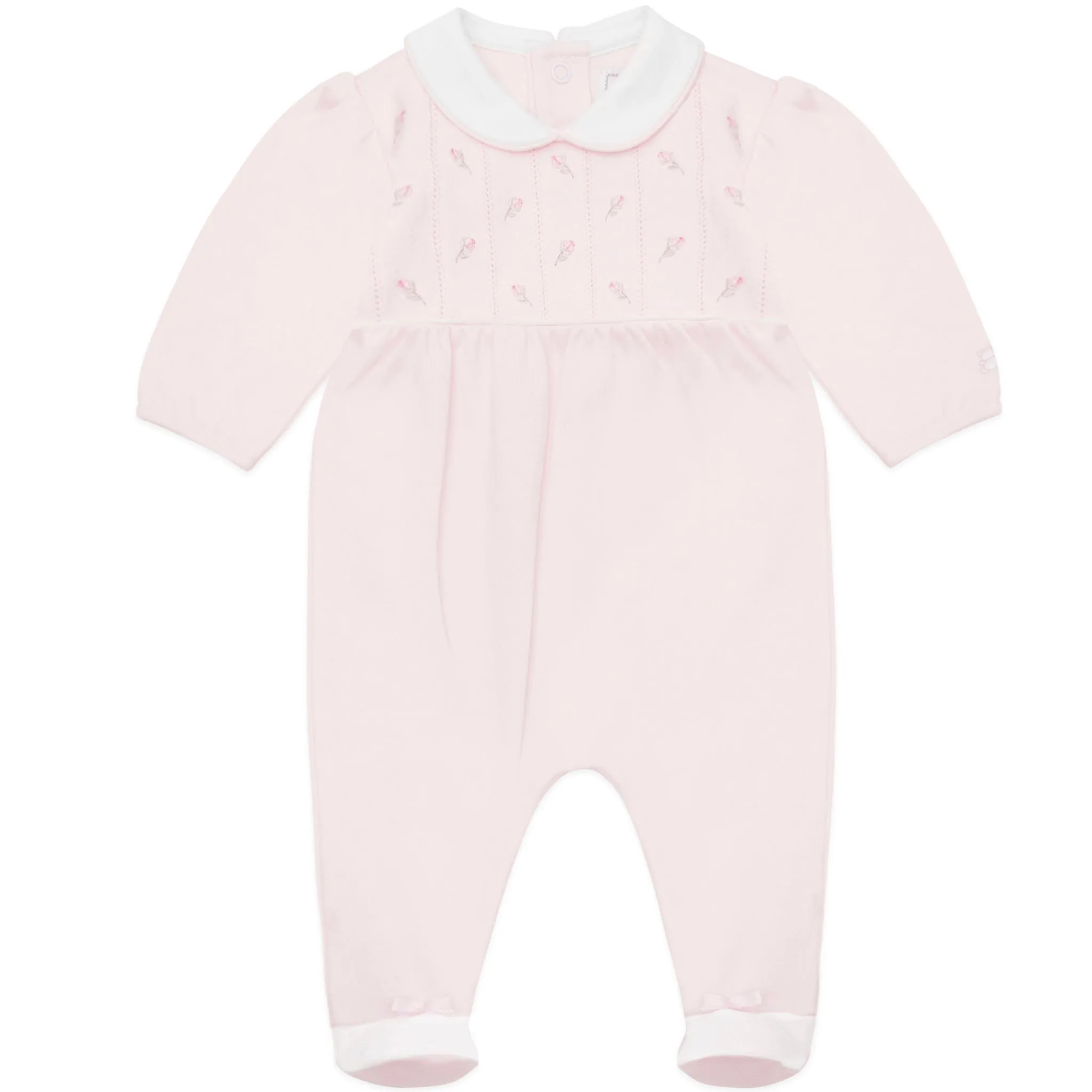 Jilly Baby Girls Floral Embroidery Babygrow