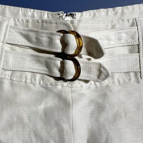 Joie Women's Brenten Pleated High Waist Shorts Size 12 Beige Linen Blend NWT