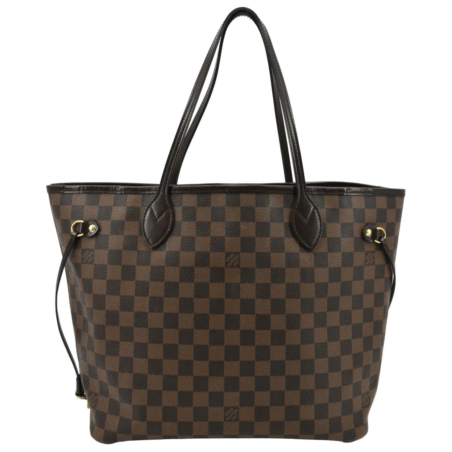 LOUIS VUITTON Neverfull MM Damier Ebene Shoulder Bag Brown