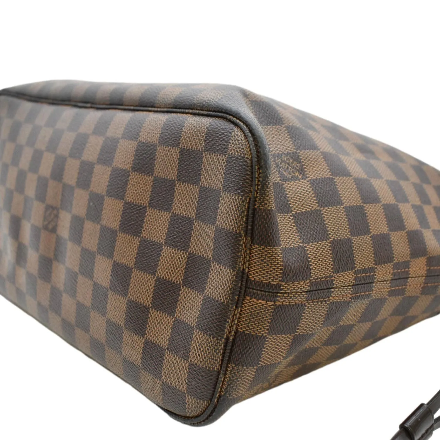 LOUIS VUITTON Neverfull MM Damier Ebene Tote Bag Brown