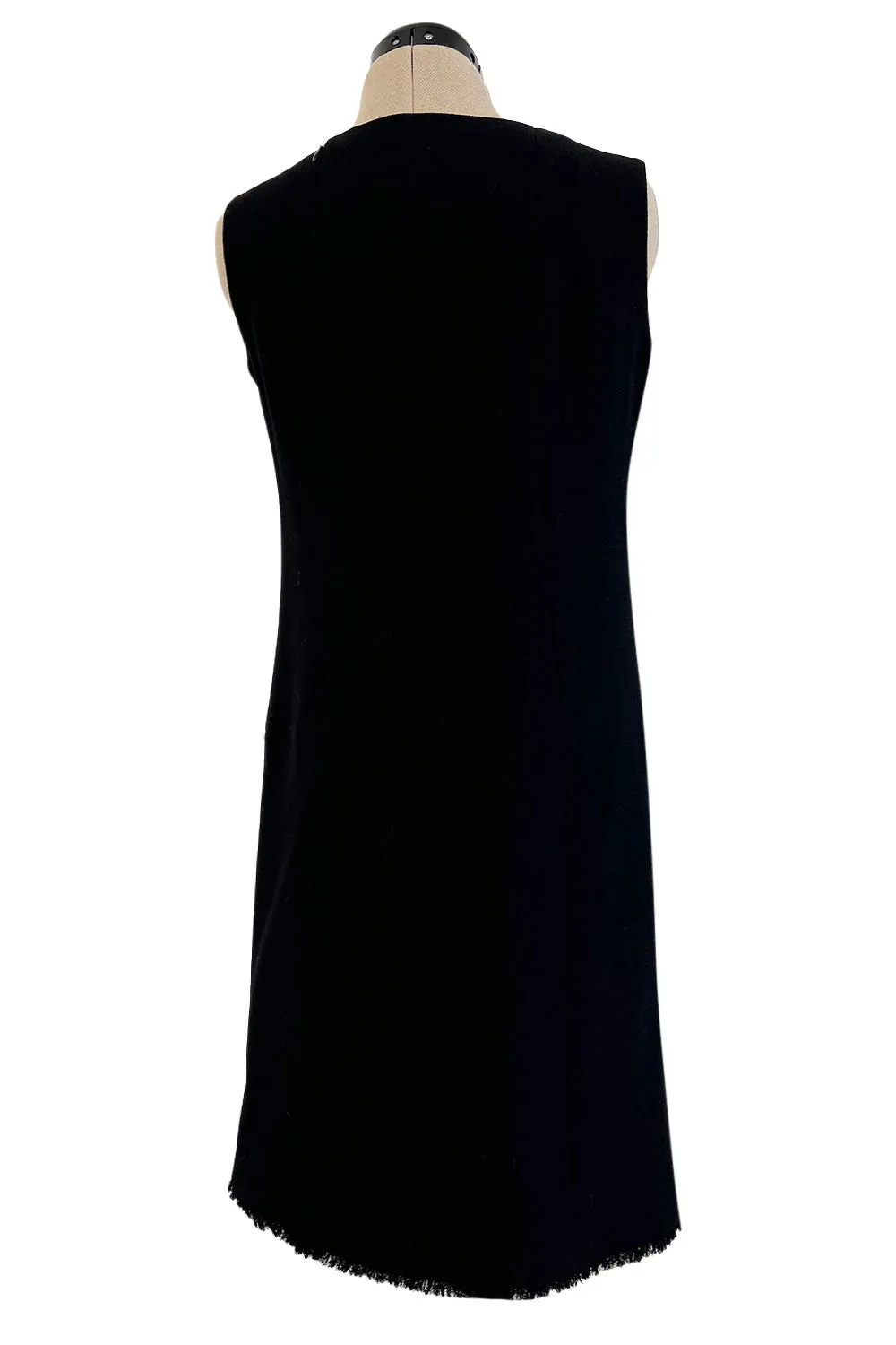 Minimalist Fall 2000 Chanel by Karl Lagerfeld Haute Couture Runway Look 11 Black Dress & Jacket Suit