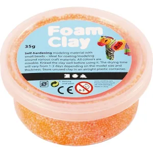 Neon Orange Colour Small Bead Modelling Material With Plastic Tub 35 g
