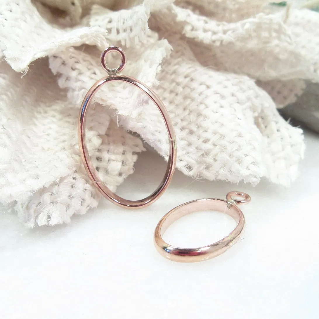 Open Resin Bezel - Oval, 20mm, Single Ring - Choose Your Metal
