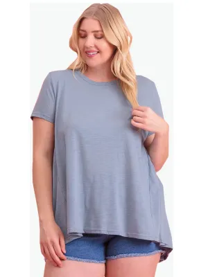 Plus Size Casual Short Sleeve Summer Flare Tunic Top T-Shirt