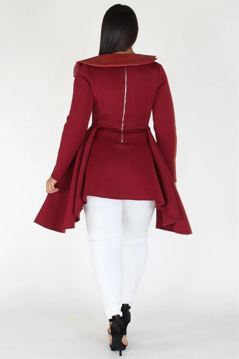 Plus Size Showstopper Belted Designer Peplum Top