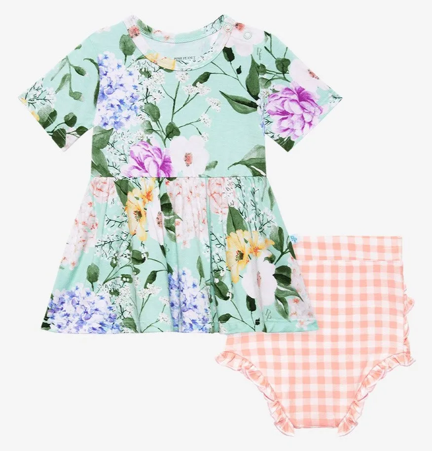 Posh Peanut Erin S/S Basic Peplum Top & Bloomer Set