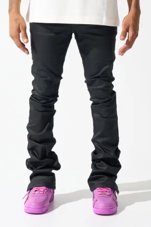 SERENEDE Caviar Wax Stacked Jeans (BLACK)