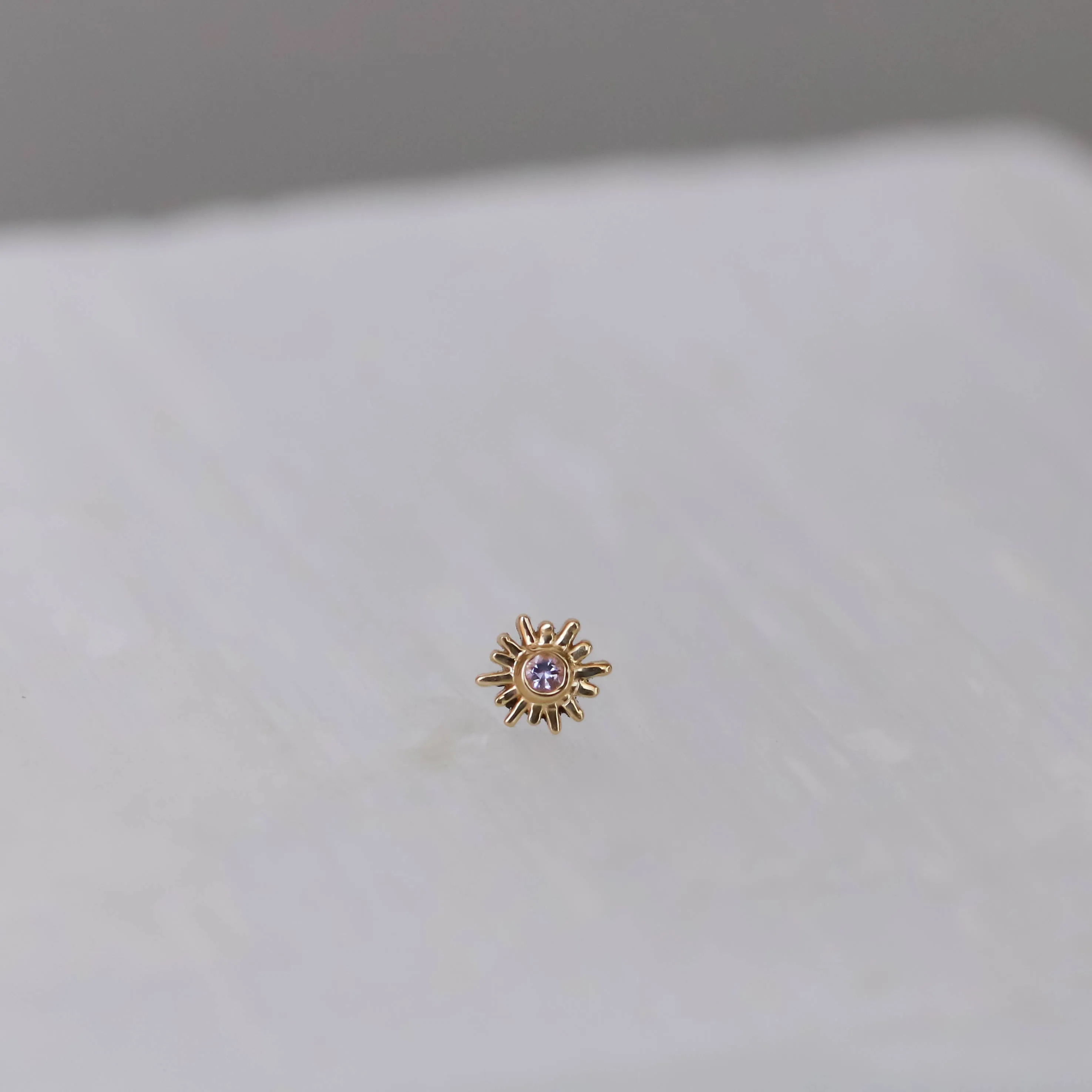 Small Sun Ray with Light Amethyst Threadless End