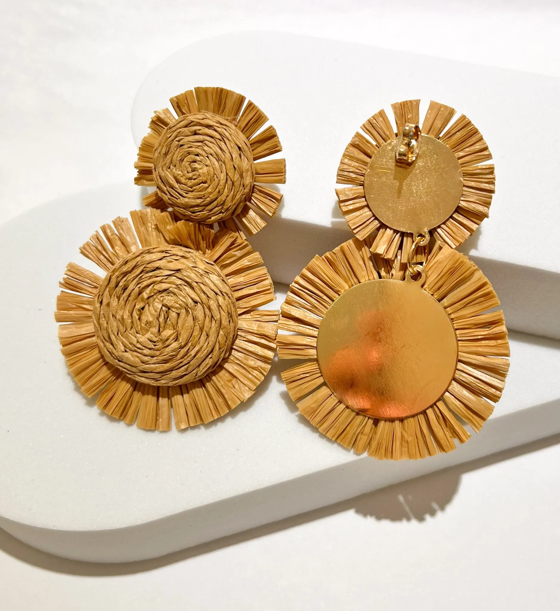 Sunny Statement Raffia Earrings