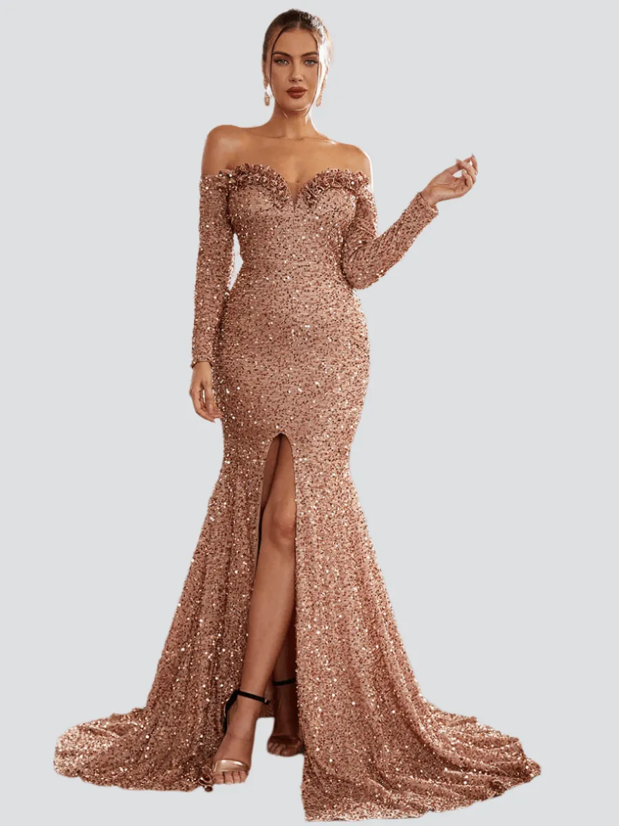 Sweetheart Neck Sequin Mermaid Evening Dress XJ1693