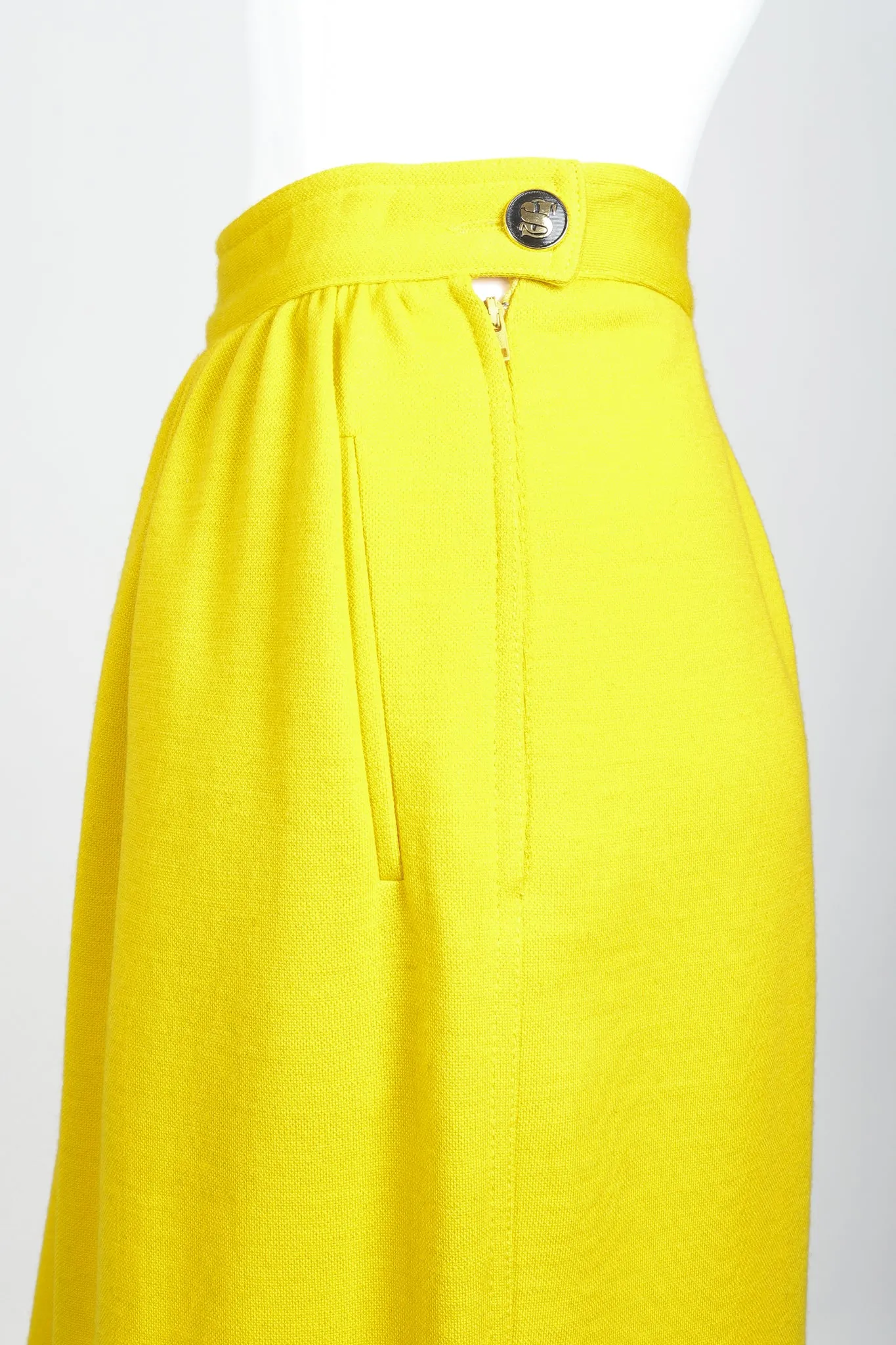 Yellow Knit Gathered Pant
