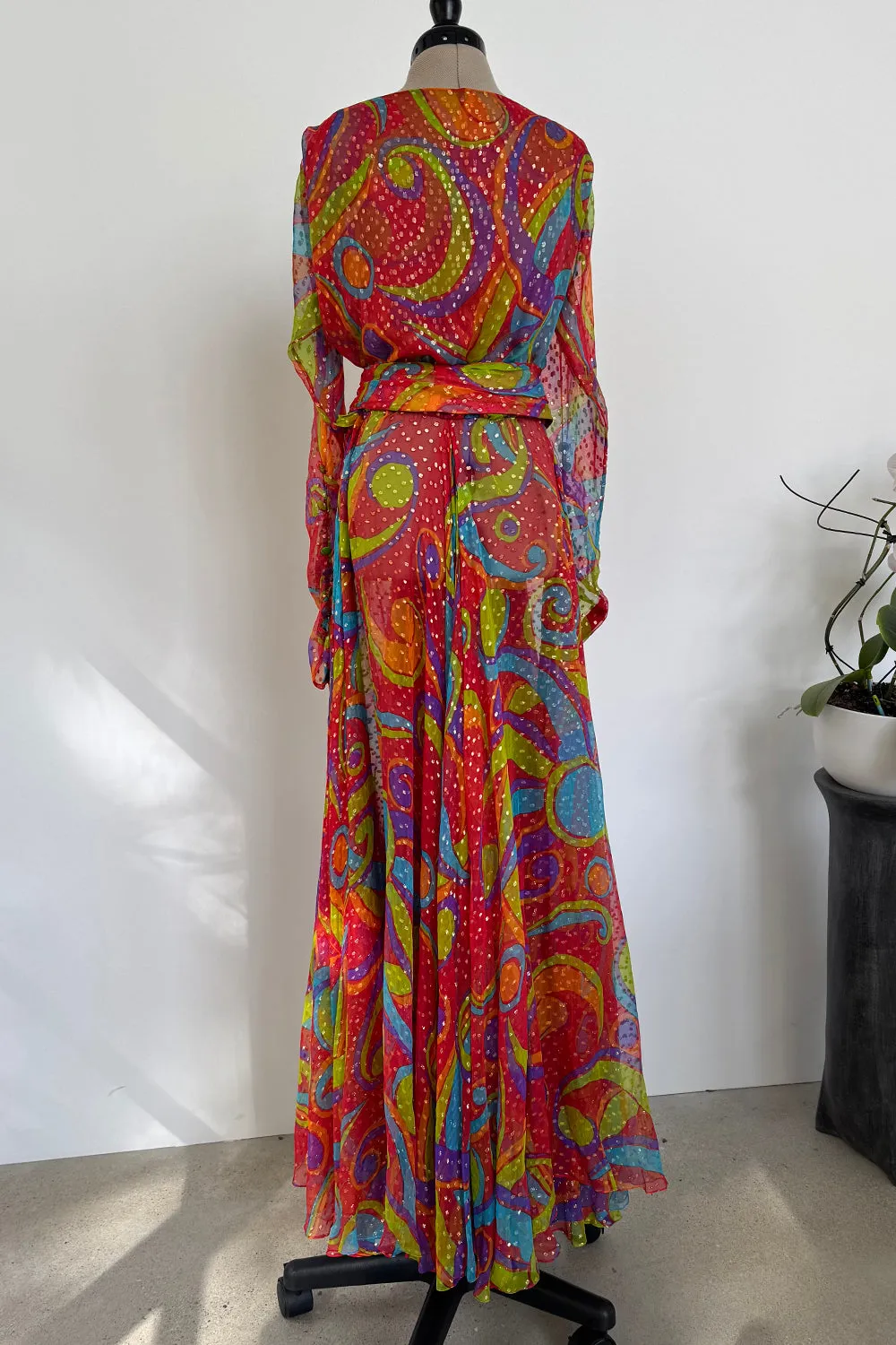 Yves Saint Laurent Fall 1989 Gold Silk Chiffon Dress